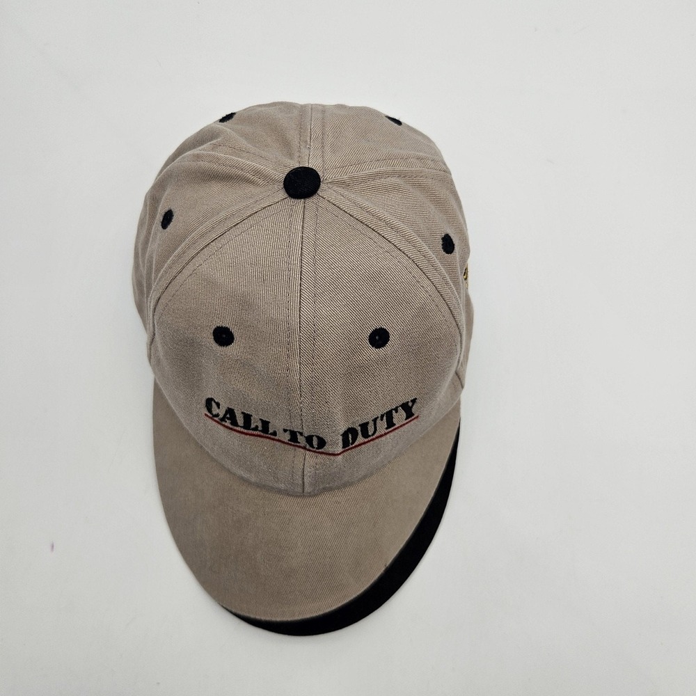 Call To Duty Hat Cap Strap Back Tan Black U.S. Army Embroidered Military Mens - Picture 2 of 8